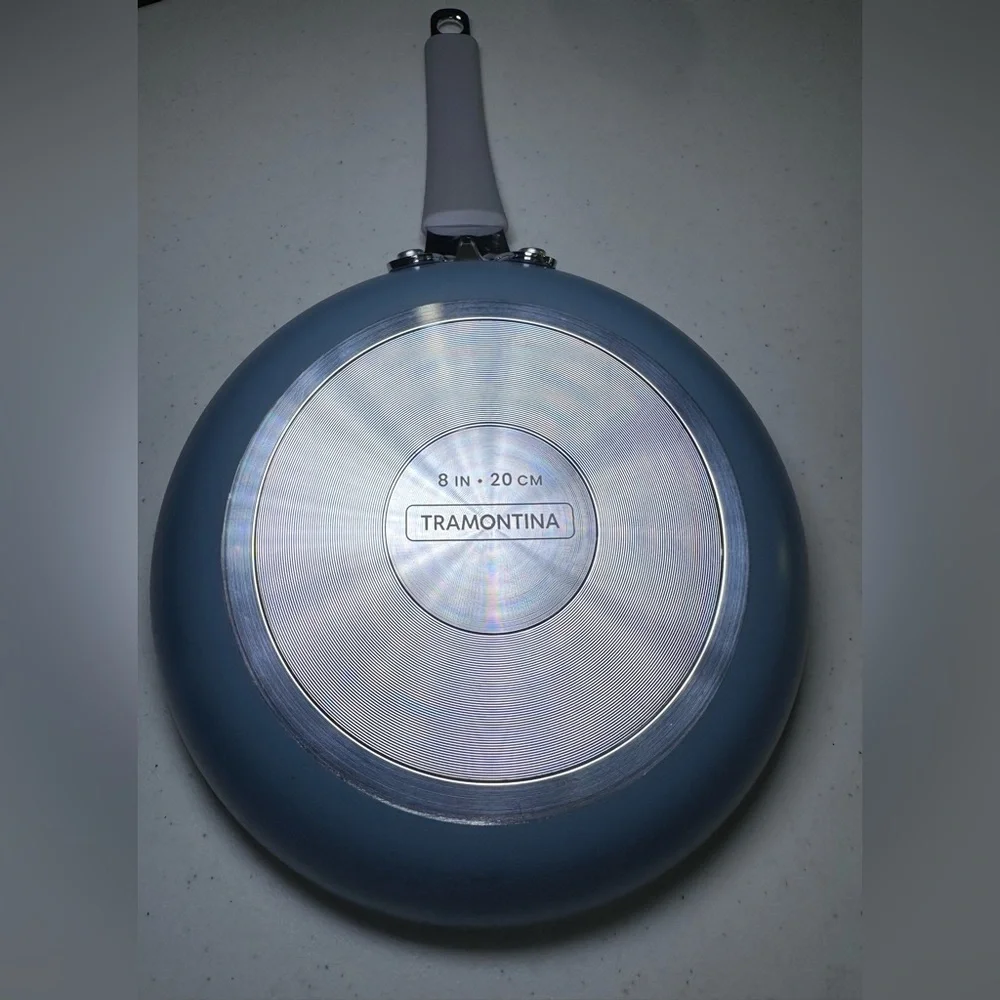 Nonstick Skillet with Light Gray Handle Tramontina Pan 8 inches 20 centimeters